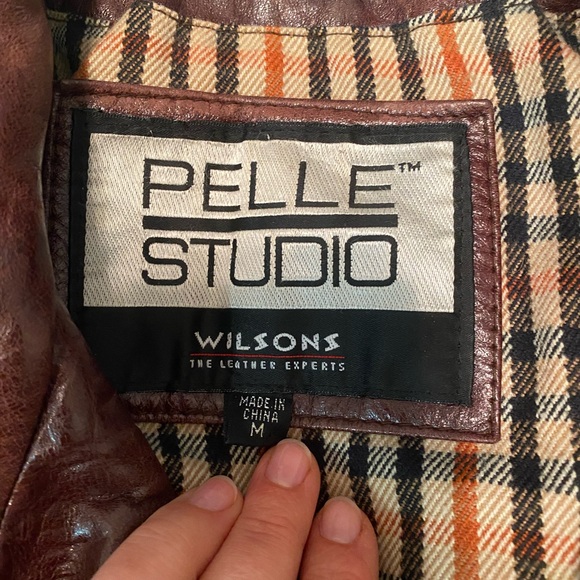 Vintage Double Breasted Leather Coat by Pelle Studio for Wilson Leather - Picture 4 of 11